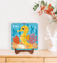 BK Toys Çocuklar İçin 2 si 1 arada Eğitici-Öğretici Ahşap 4 Parça Yapboz Puzzle Çerçeve Model 33