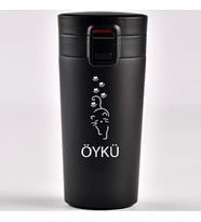 Kişiye Özel Paslanmaz Çelik 380 ml Vakumlu Kedi Baskılı Termos - Isı Yalıtımlı, Sızdırmaz Kapak (Siyah)