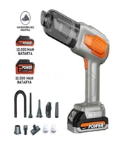 20000Pa 120w Güçlü Emişli Çift Bataryalı Kablosuz Vakumlu Üflemeli Mini Araç Süpürgesi