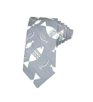 Omark Cotton Gray Fishes Kravat