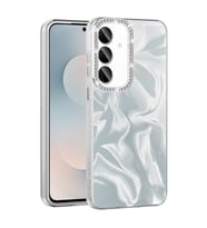 Samsung Galaxy S25 FE Uyumlu Kılıf Airbagli Parlak Taş Detay Tasarımlı Zore Esila Kapak (Beyaz)