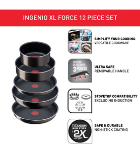 Tefal Ingenio Xl Force Titanyum 2X Büyük Set 12 Parça (Çok Renkli)