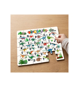 Dinozor Alfabe Tasarımlı 24 Parça Ahşap Çocuk Puzzle MPK0795