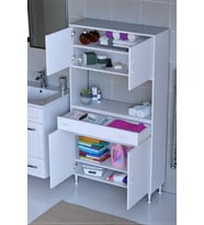 Eliusta Artex  100 cm Yüksek Organizasyonlu Boy Dolabı 100x173x32,5 cm Beyaz Banyo/Mutfak Dolabı