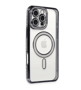 iPhone 16 Pro Kılıf Joke Simli Magneticsafe Kılıf - Siyah
