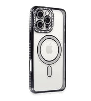 iPhone 16 Pro Kılıf Joke Simli Magneticsafe Kılıf - Siyah