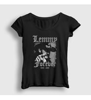 Presmono Kadın Siyah Forever Motörhead Lemmy Kilmister T-Shirt 36168tt