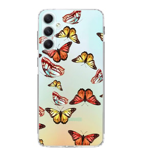 PrintiFy Samsung Galaxy A34 ile Uyumlu 1mm Slim Fit Water Color 2 Baskılı Şeffaf  Kılıf
