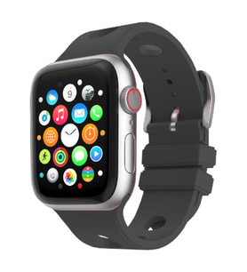 Apple Watch 7/8/9 41mm Kordon Scuba Diving Dalgıç Silikon Band 147 (Koyu Gri)