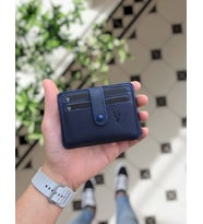 VİSSO 8600 Hakiki Deri Çıtçıtlı Akordeon Kartlık Kimlik Ve Kağıt Para Bölmeli Kişiye İsme Özel Bay Bayan Kartlık Çanta Yeni Özgün Model (Lacivert)