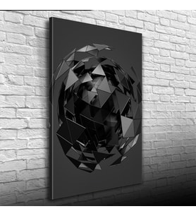 Gri Tonlarda Aynalı Küre Kanvas Tablo 50 x 70