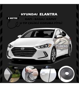 Hyundai Elantra Oto Araç Kapı Koruma Fitili 5metre Parlak Siyah Renk