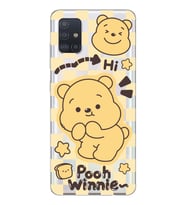 Samsung Galaxy A71 Uyumlu Winnie The Pooh Desenli Şeffaf Telefon Kılıfı