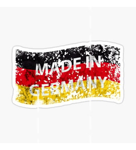 Made in Germany Araba Leptop Oto Sticker 13cm 4 Adet AAW