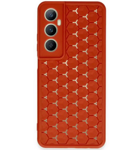 Newface Realme C65 Kılıf Petek Silikon Kapak - Kırmızı