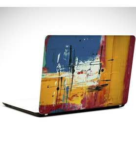 Sarı Pembe Detaylar Soyut Laptop Sticker 15.6 inch (38X27CM)