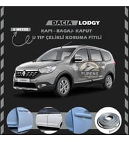 Dacia Lodgy Oto Araç Kapı Koruma Fitili 5metre Parlak Gri Renk