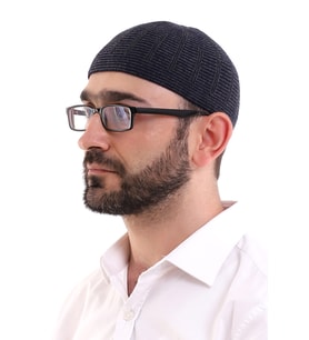 Kışlık Orlon Takke Çift Renk - Lacivert (Karışık)