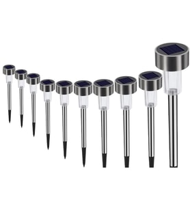 Metal Gövdeli Solar Bahçe Lambası 10 lu Paket