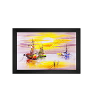 Manzara Temalı Kanvas Tablo 50 x 70 cm Siyah Çerçeve