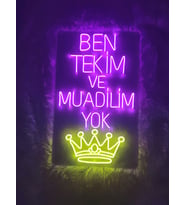 Ben Tekim ve Muadilim Yok Yazı Neon Tabela Güzellik Merkezi Kafe (80x40cm
