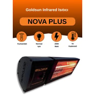 Goldsun Nova Plus 2000 Watt GSN20P Kumandalı Elektrikli İnfrared Isıtıcı-Siyah