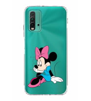 Xiaomi Redmi 9T  Kamera Korumalı Kapak Minnie Mouse Tasarımlı Şeffaf  Kılıf