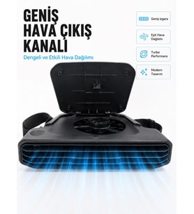 Mey İthalat® 5 Kademeli Araç İçi Boyun Serinletme Fanı Güçlü Turbo Hava Akışlı USB Şarjlı