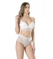 Fabony Bayan Dantelli Bralet Sütyen Külot Takımı 4020 (Ekru)