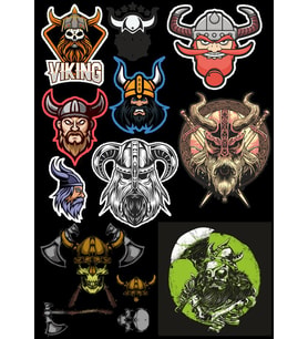 Vikingler Stikcer Set-2 13 Parça Telefon, Tablet, Defter, Laptop Sticker