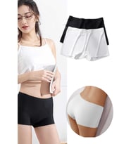 2 Adet Kadın Dikişsiz Görünmez İz Yapmaz Mini Şort Boxer Siyah Beyaz