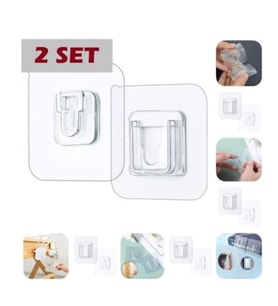 Geçmeli Klips Eşya Sabitleme Askısı 2 Set.