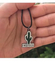 Kaktüs Bitki Kolye Suni Deri İpli Renkli Unisex Metal Kolye PYTKK0LYE160