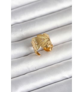 316L Çelik Gold Renk Başak Modeli Kadın Yüzük - TJ-BYK4162
