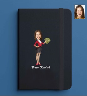 Kişiye Özel Kadın Model 13x21 Siyah Defter-36