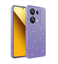 Xiaomi Redmi Note 13 Pro 4G Kılıf Kamera Korumalı Simli Lüks Işıltılı Silikon (Mor)