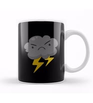 Angry Cloud With Lightning Thunderstorm Weather Kupa Bardak Porselen