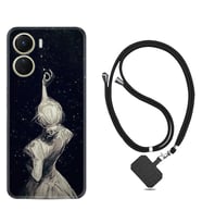 Vivo Y16 Kılıf Resimli Boyun Askılı İpli Desenli Silikon Star Woman 1332