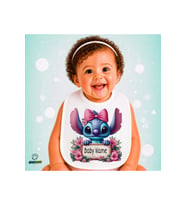 Kişiye Özel Stitch Keten Bebek Mama Önlüğü – Yumuşak, Emici, Yıkanabilir, Özel Tasarım P109
