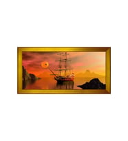 Manzara Temalı Kanvas Tablo 50 x 70 cm Gold Çerçeve