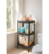 Haus Flex Elite Pro 3 Katlı Mat Siyah Modüler Raf Ünitesi – Mutfak Rafı, Banyo Düzenleyici Ve Organizer Siyah