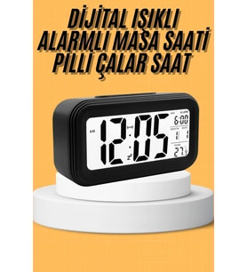 Dijital Masa Saati Takvim Çalar Saat Alarmlı Işıklı Led Ekran Pilli