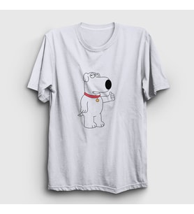 Presmono Unisex Beyaz Brian Griffin Family Guy T-Shirt 300115tt