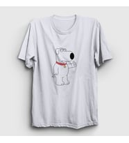 Presmono Unisex Beyaz Brian Griffin Family Guy T-Shirt 300115tt