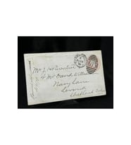 İngiltere Klasik Dönem 1878 Victoria Dönemi Pink Penny kendinden Pullu Antiye Zarf postadan geçmiş