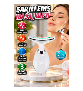 Taşınabilir EMS Mikro Akım Cilt Bakım Cihazı – 3 Mod, Isı Terapisi ve 7000 Titreşim/Dakika
