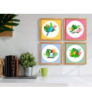 BK Home Dekoratif 4’lü Retro Ahşap Tablo-6