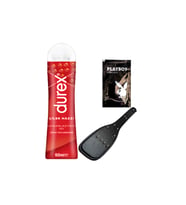 Durex Çilek Hazzı 50 ml Jel + Siyah Deri Şaplak + Hediye