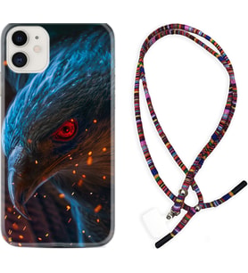 Apple iPhone 11 12 13 Mini Kılıf Boyun Asklı Rasta Silikon Şahin 1756