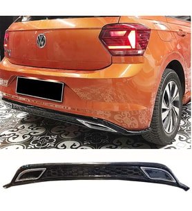 Vw Polo Mk6 Sport Difüzör Parlak Siyah Egzoz Görünüm 2018 2019 2020 Arka-bodykit-ek-karlık